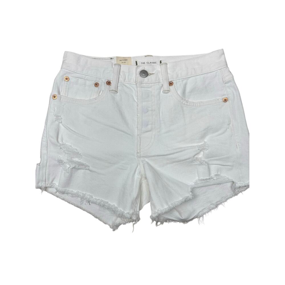 AE77 by American Eagle, Women’s The Classic Cut-Off White Jean Shorts